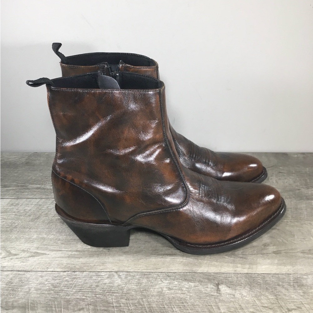 Laredo Men's Fletcher 62074 Brown Round Toe Western Side Zipper Beatle Boots 11